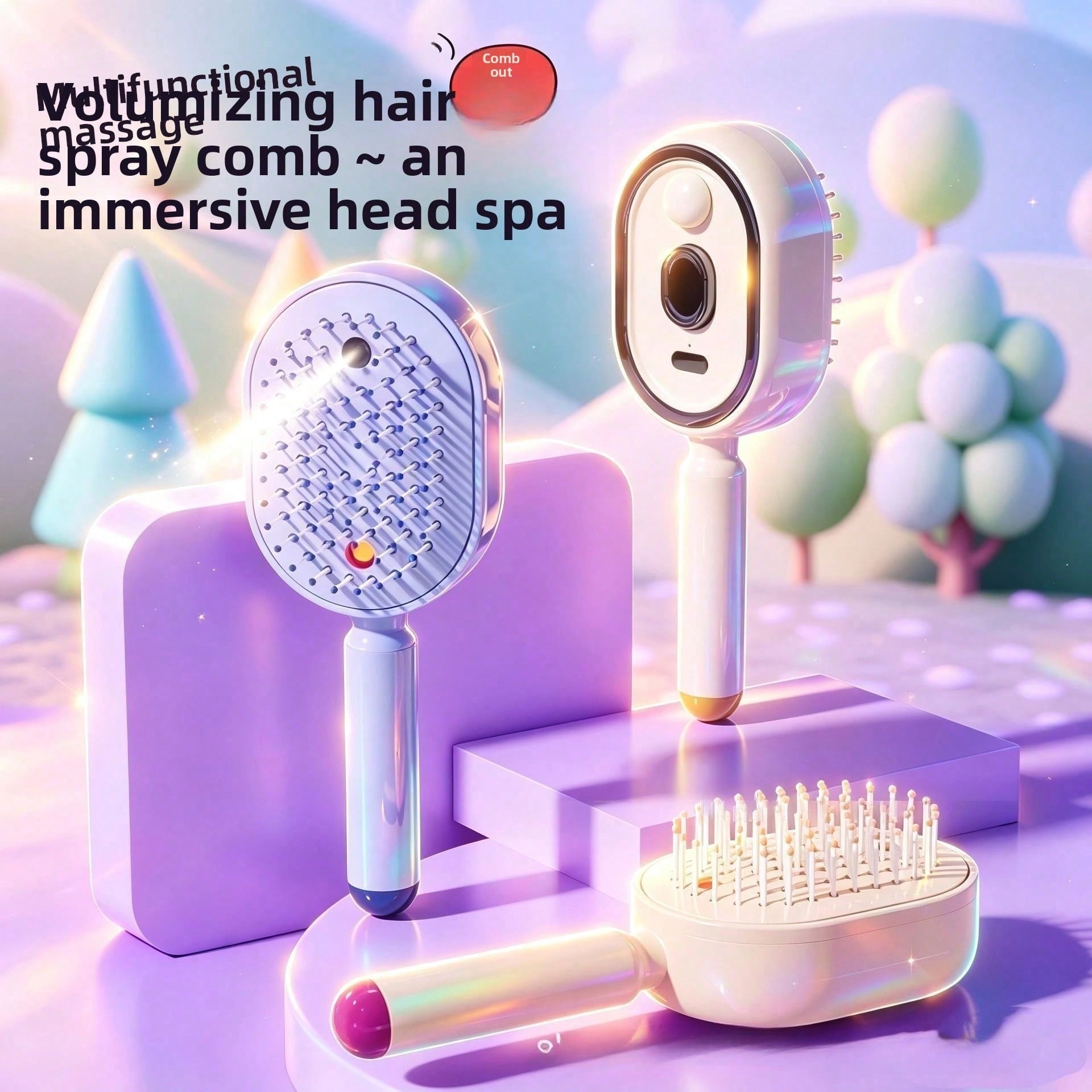 Hair Care Is Self Care - 전기 스프레이 에어백 마사지 빗, 에센셜