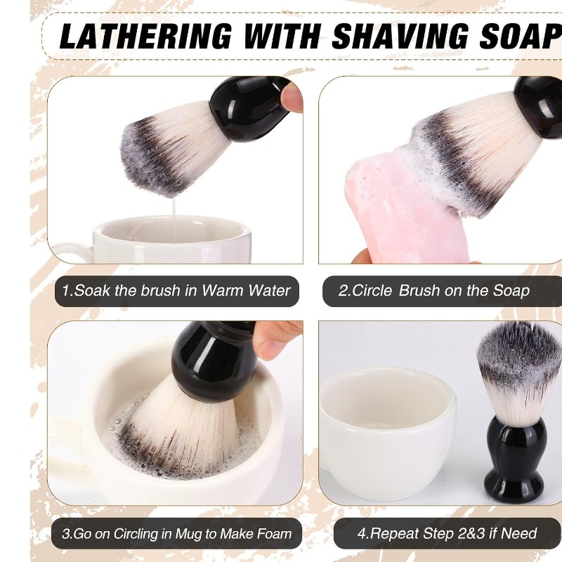 1개입 수염 면도 브러시, 나무 손잡이 강모 헤어 바버 - Hair Care For Men 리뷰 및 가격