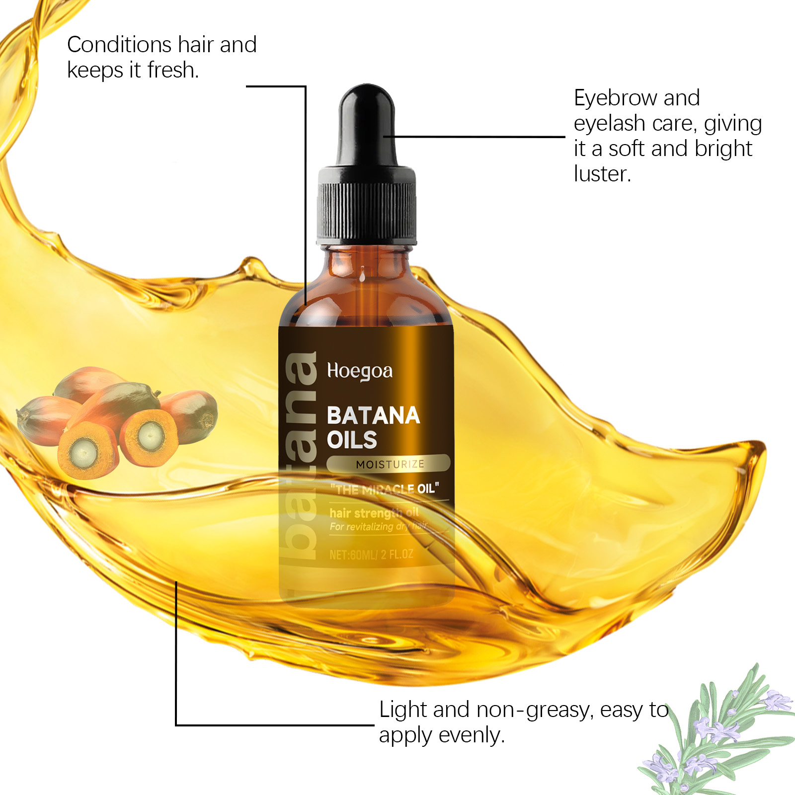 호에고아 바타나 라이트웨이트 헤어 오일 영양 공급, 윤 - Hair Care Oil 리뷰 및 가격