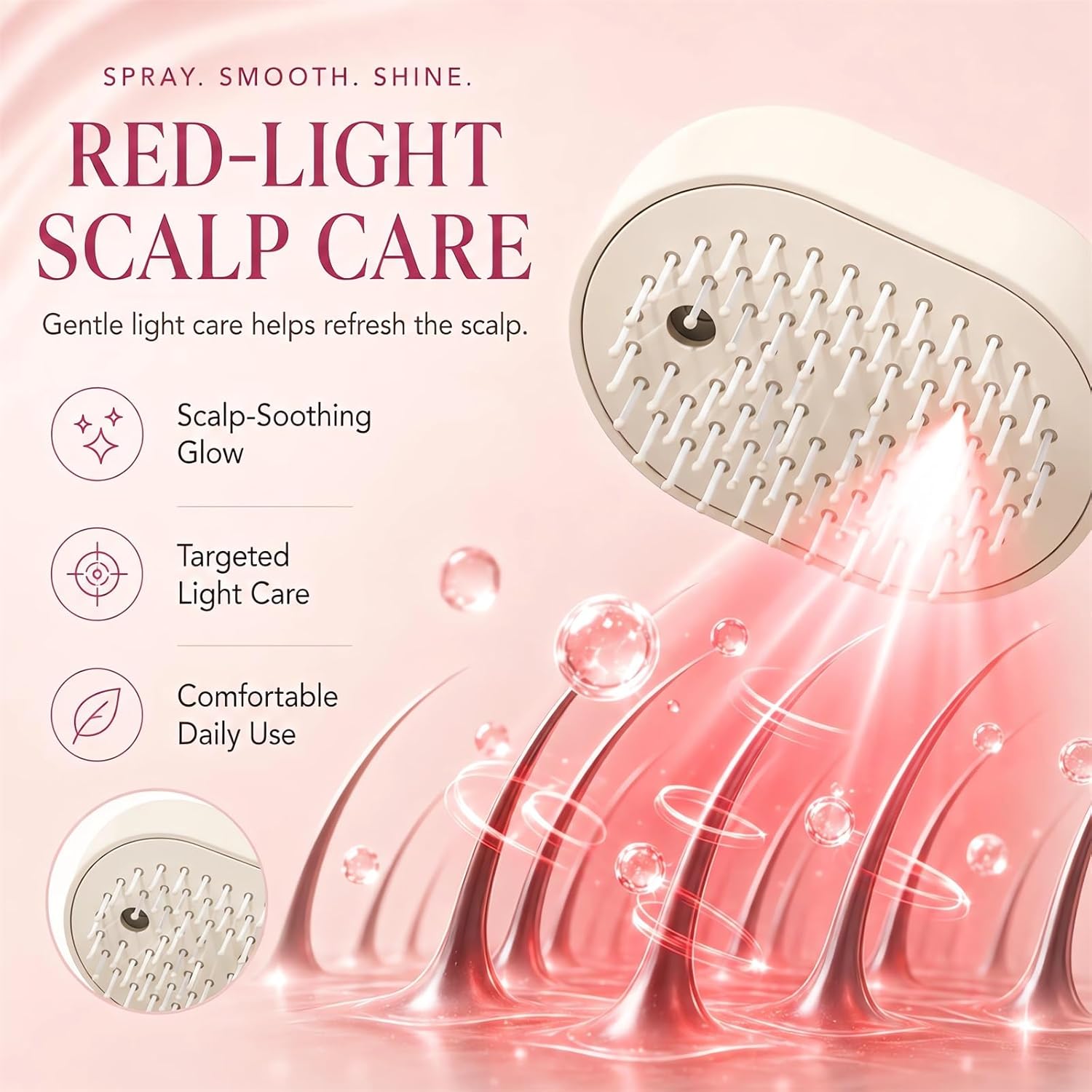 다기능 마사지 빗, 전기 스프레이 에어 쿠션 두피 마사 - Hair Care Is Self Care 리뷰 및 가격