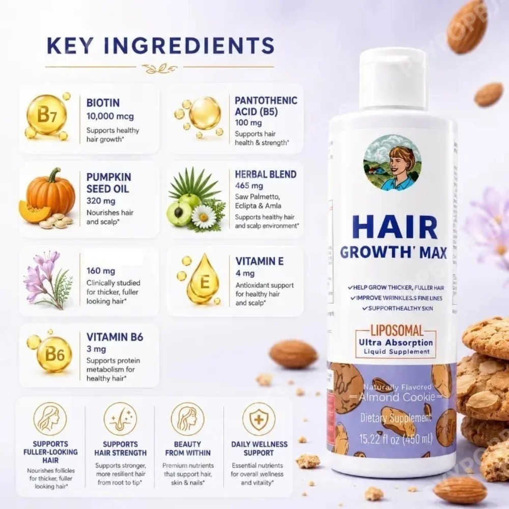 리포좀 헤어 성장액, 쏘 팔메토 & 비오틴 함유, 3주 - Hair Growth Serum Oil 리뷰 및 가격